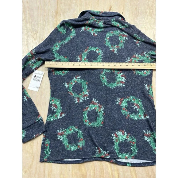 Brushed Hacci Pajamas Top Only Christmas Small Nordstrom New! Nvy Peacoat Wreath - Picture 6 of 6